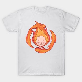 Stylized girl depicting the fire element T-Shirt